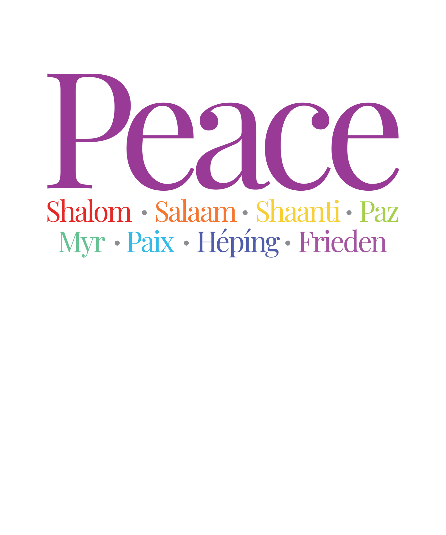 Peace Shalom Salaam Shanti Unisex Long Sleeve Tee