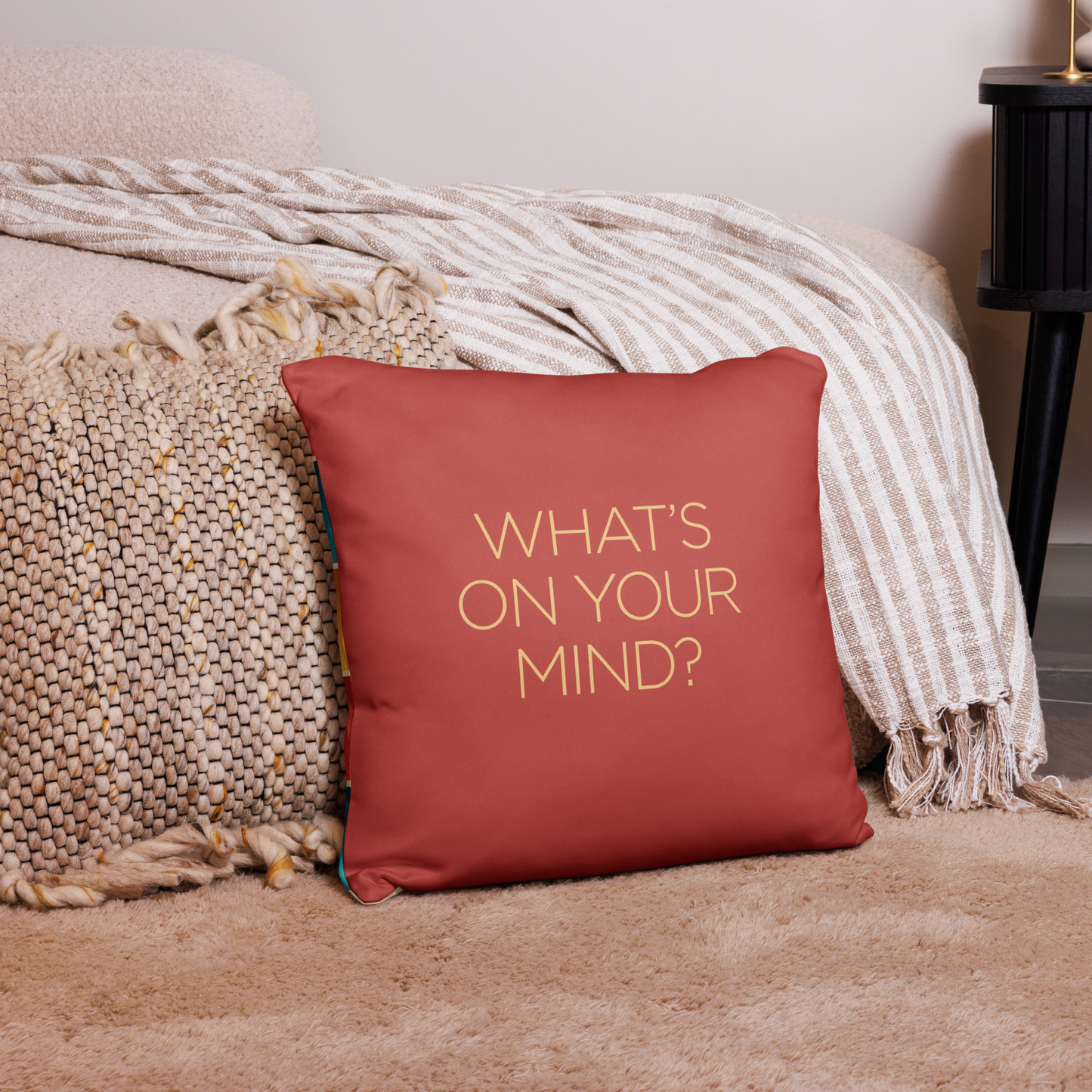 "What's On Your Mind?" Throw Pillow