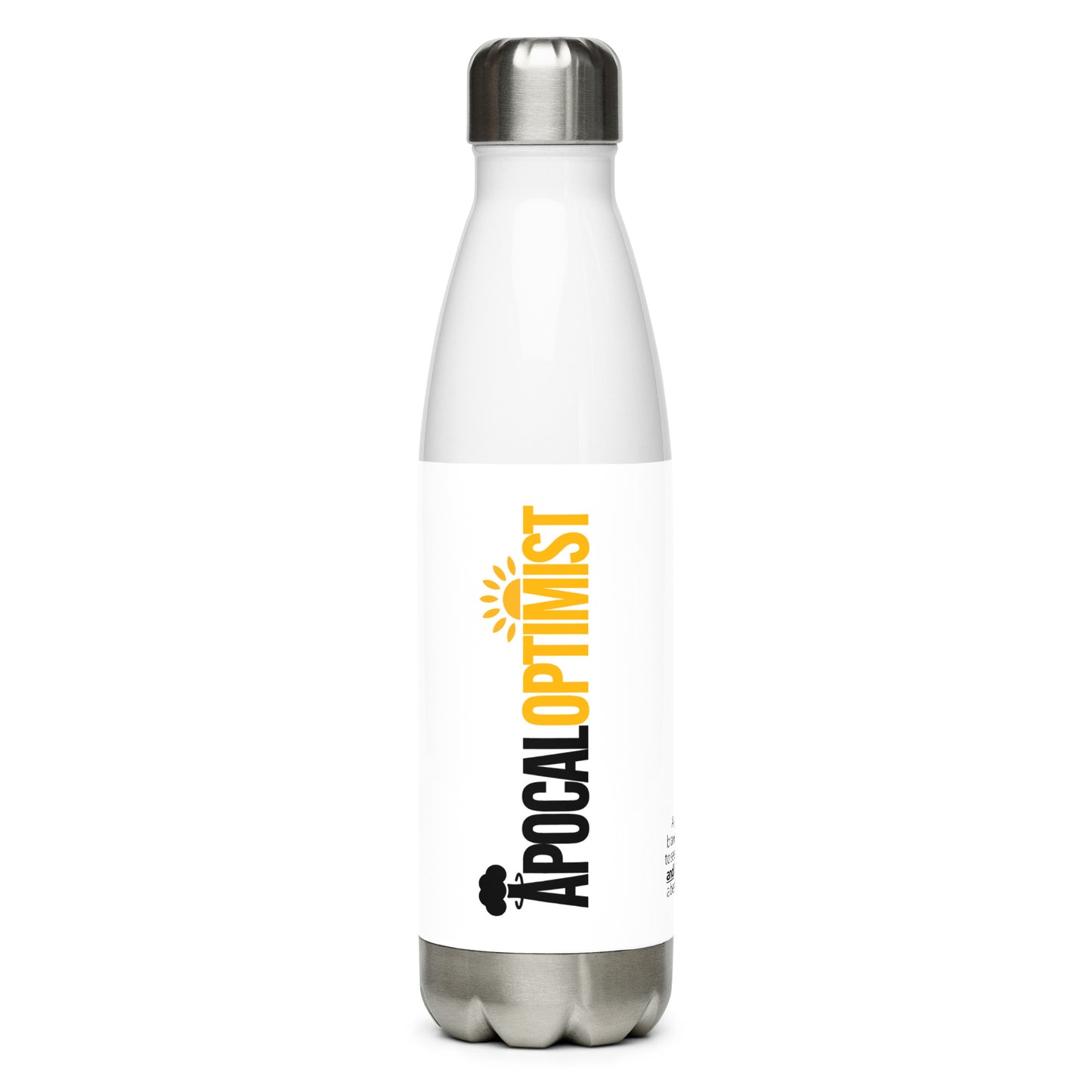 Apocaloptimist stainless steel water bottle