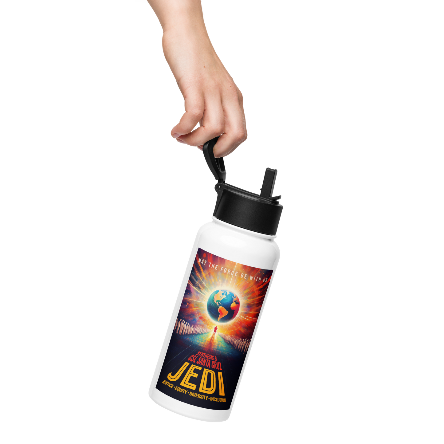 CSL & Synthesis JEDI Stainless steel water bottle with a straw lid
