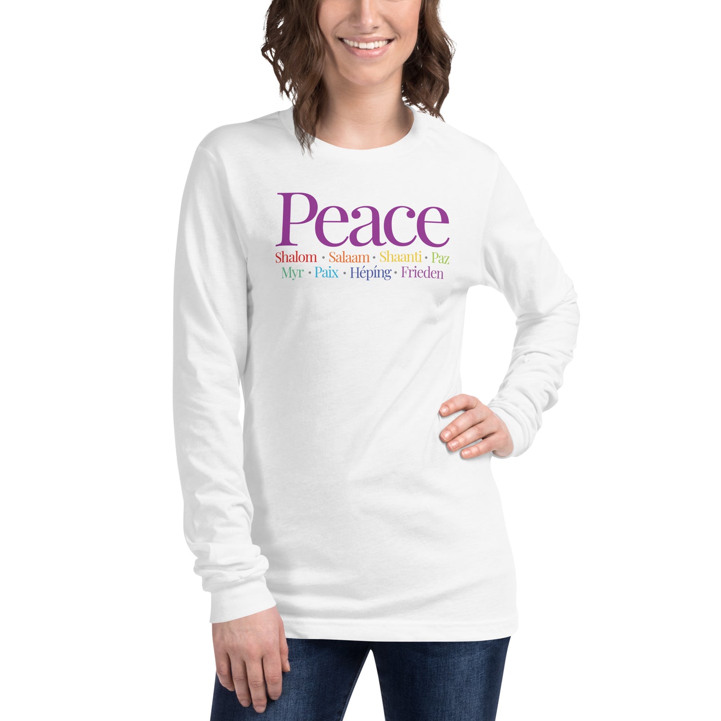 Peace Shalom Salaam Shanti Unisex Long Sleeve Tee