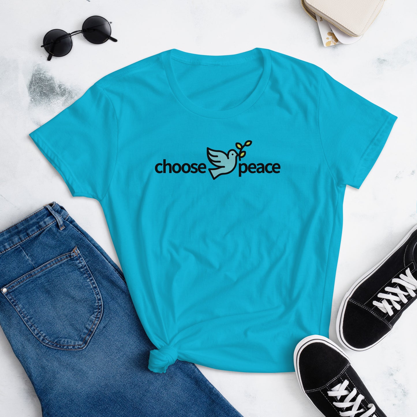 Choose Peace Fitted Women's  T-shirt