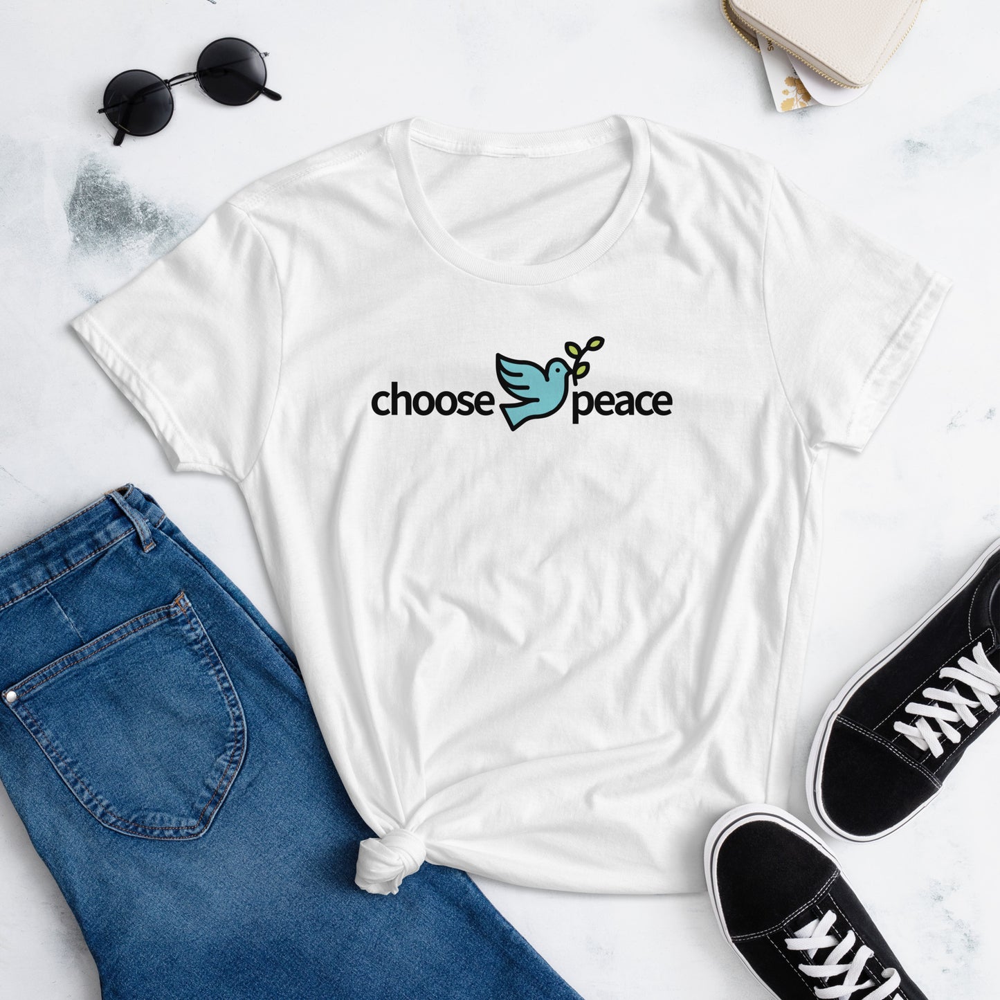 Choose Peace Fitted Women's  T-shirt