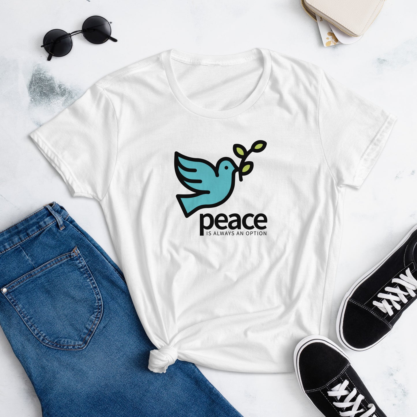 Choose Peace Fitted Women's T-shirt