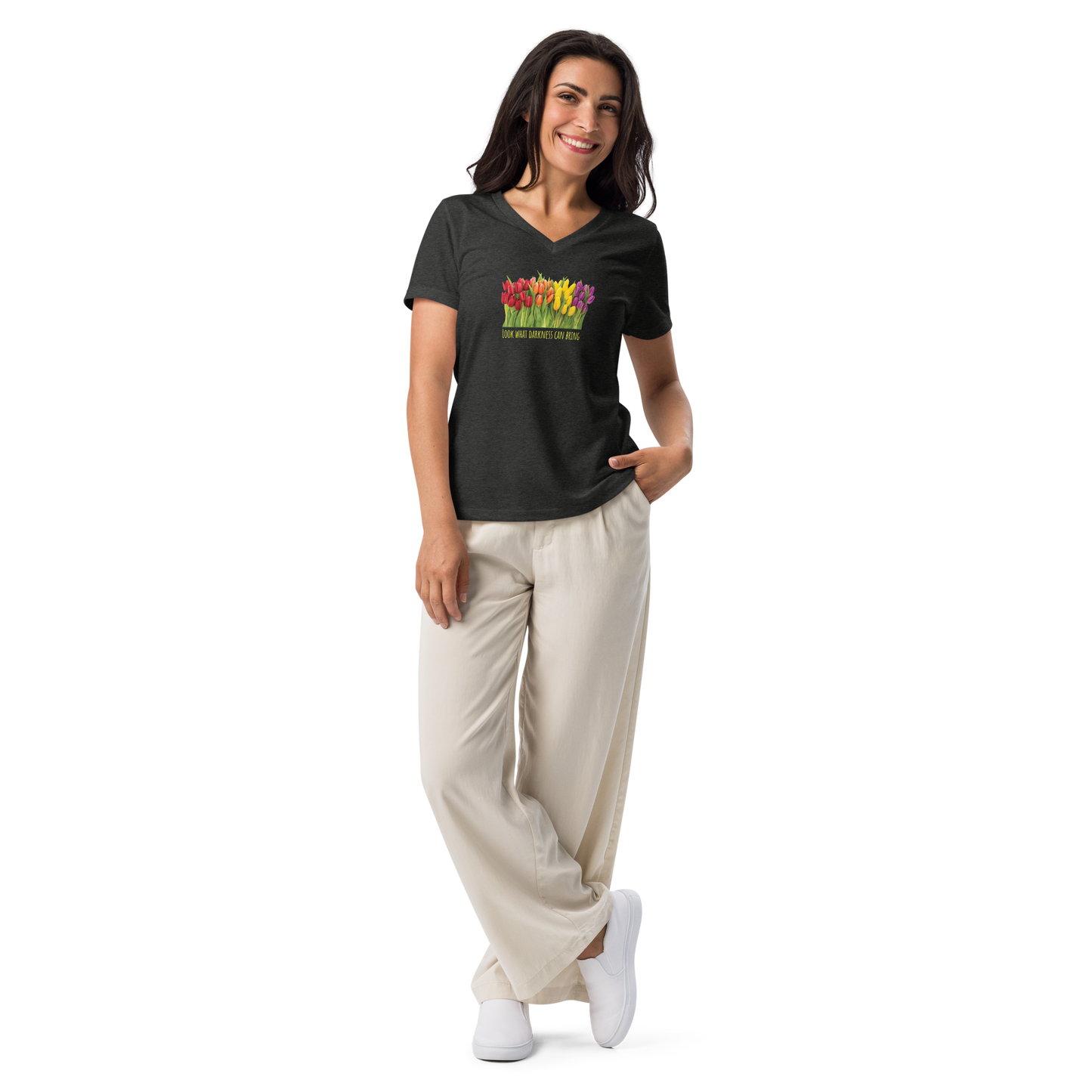 Tulips Rising Women’s V-neck T-shirt