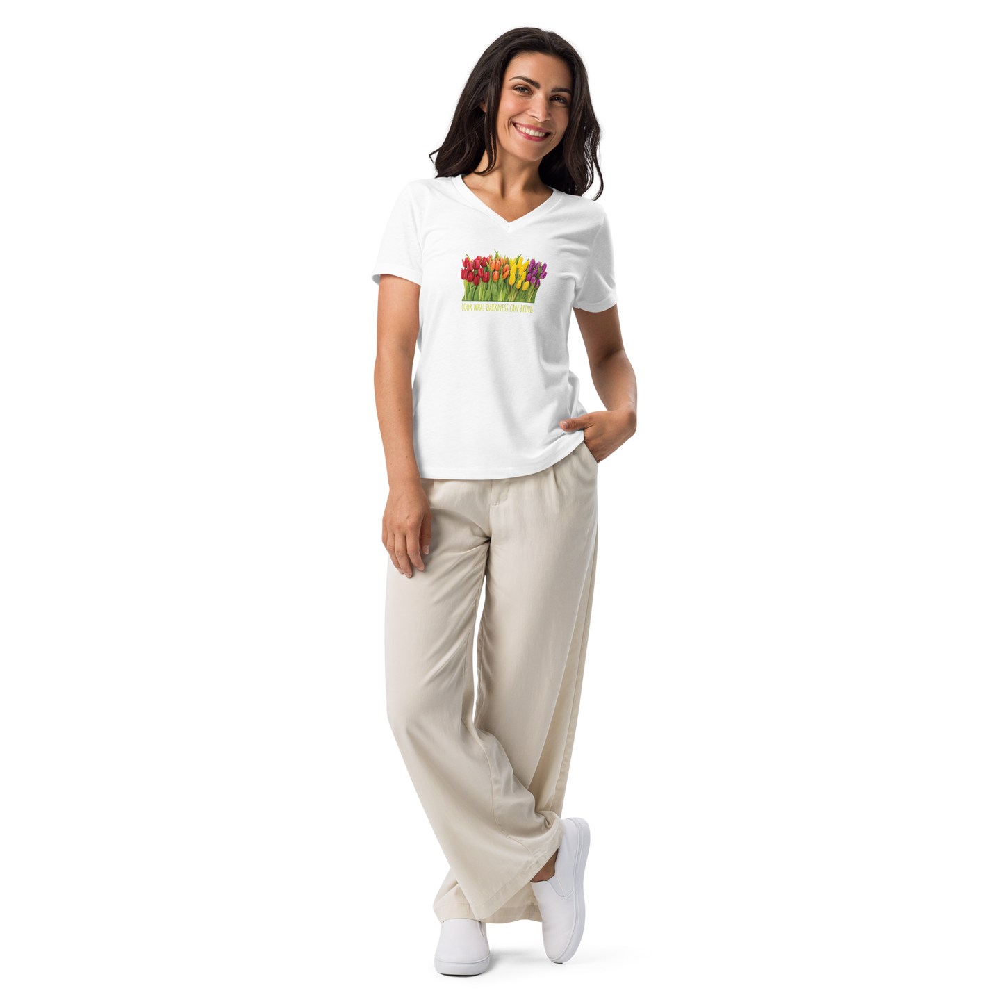 Tulips Rising Women’s V-neck T-shirt